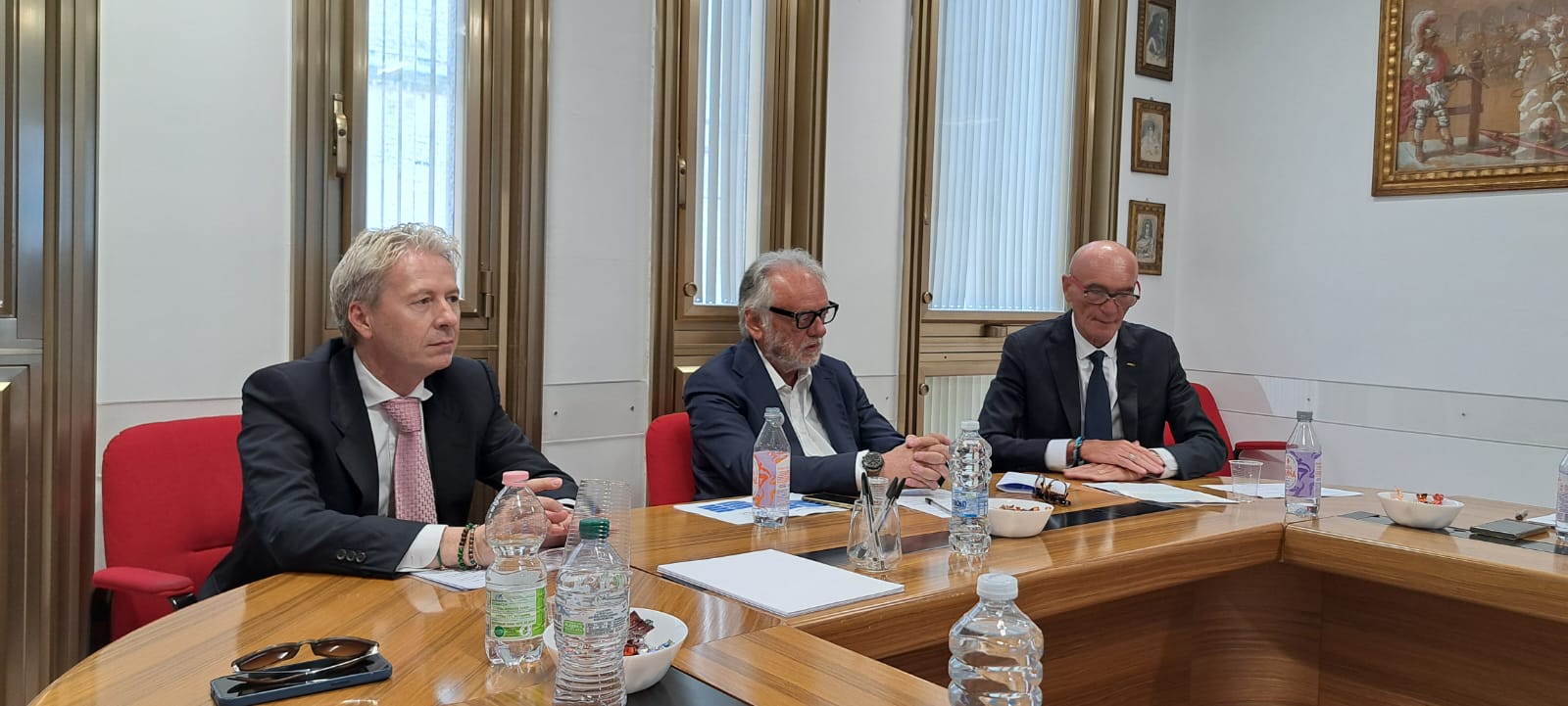foto del presidente Landi, vice presidente vicario Cella e vice presidente Dall'Aglio